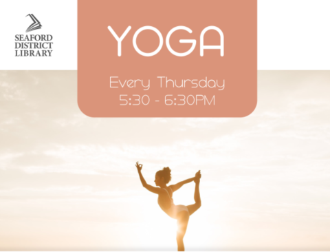 Yoga classes free to the public at Seaford District Library. Thursday from 5:30-6:30pm.