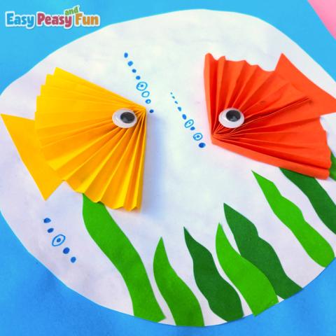 Paper fish in a paper fish bowl