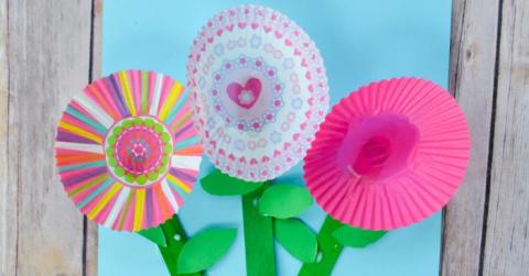 Cupcake Liner Flowers 