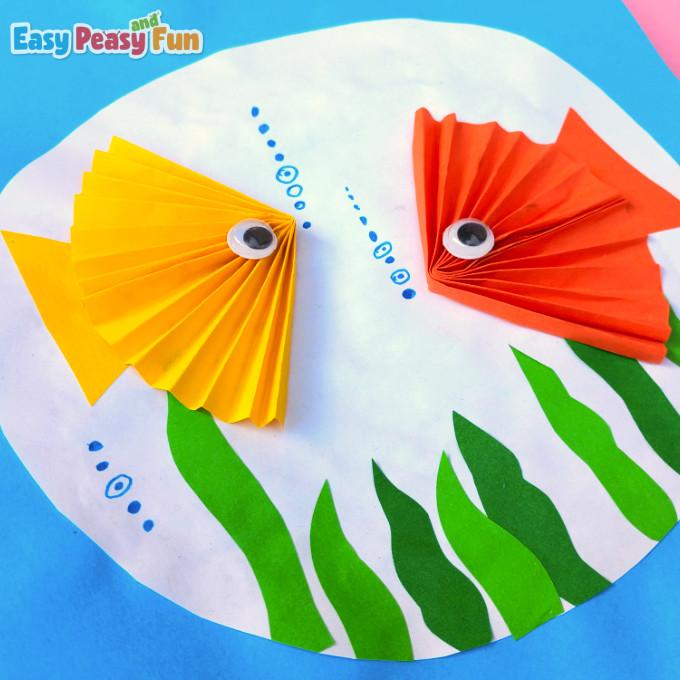 Paper fish in a paper fish bowl